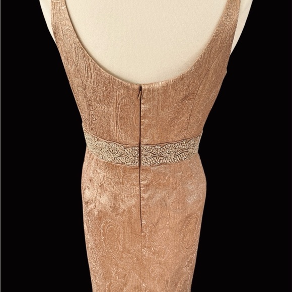 Elegant Gold Designer Dress - Picture 2 of 5